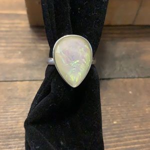 Rainbow moonstone ring